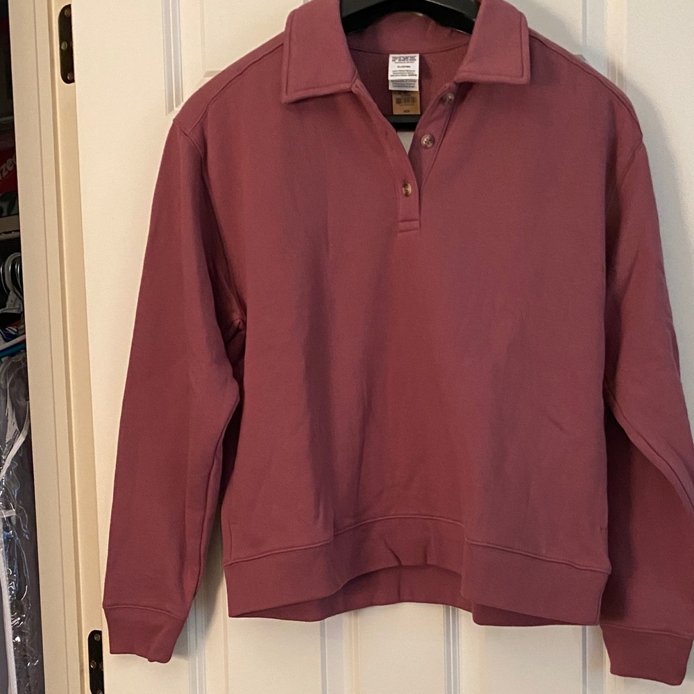 PINK Victoria's Secret Mauve Collared Sweater